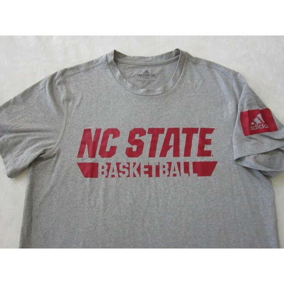 Adidas Mens NC State Wolfpack Basketball Shirt Team Issue Gray Medium NCSU Tee T - Picture 2 of 10